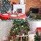 24 Pack Christmas Flower Picks Red Picks Pine Picks Set(Red, Green)